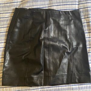 Black faux leather skirt
